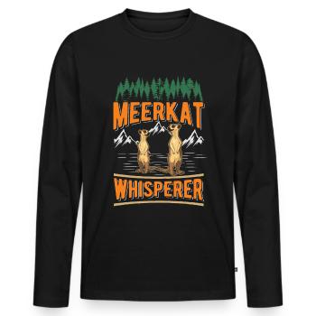 Erdmännchen Flüsterer Meerkat Whisperer - T-shirt manches longues Premium bio Homme - noir - Devant - Nico (187cm)