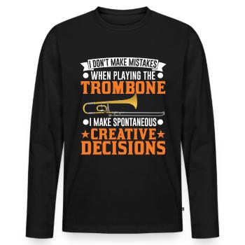 Trombone Creative Decisions Tromboniste - T-shirt manches longues Premium bio Homme - noir - Devant - Nico (187cm)