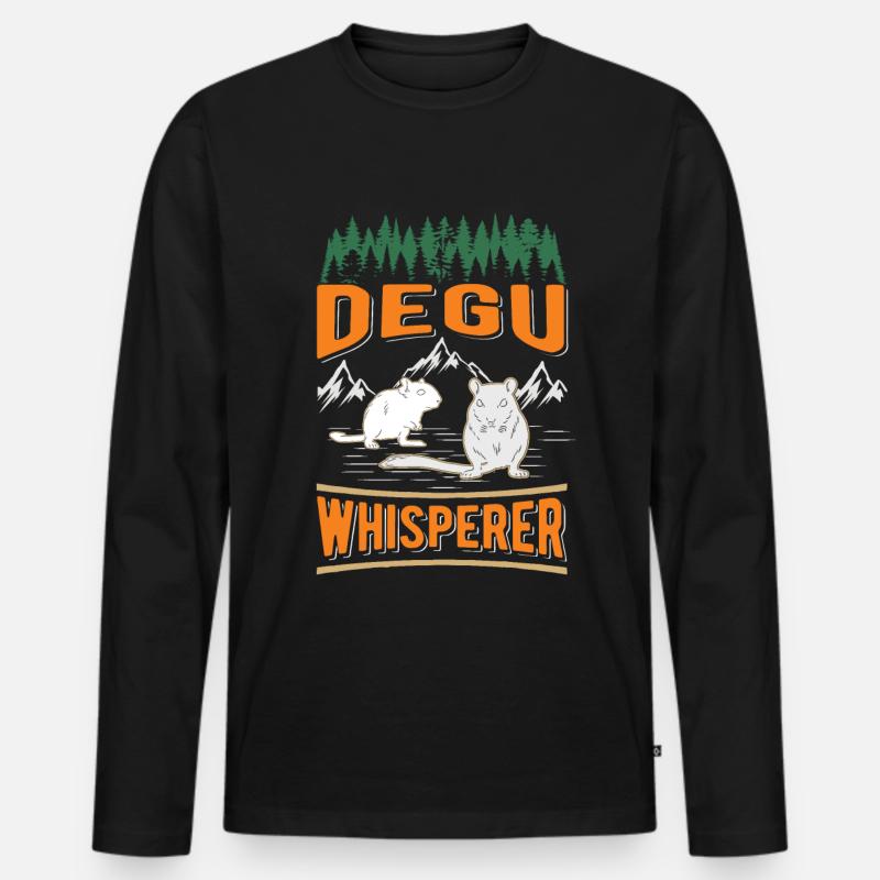 Degu Flüsterer Degu Whisperer - Männer Premium Bio Langarmshirt - Schwarz