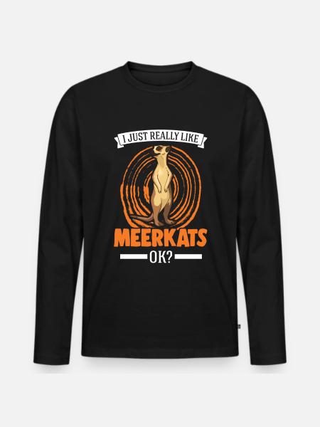 Suricate Cadeau Suricate Suricate - T-shirt manches longues Premium bio Homme - noir