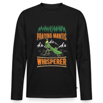 Mante religieuse Whisperer Mante de Manti - T-shirt manches longues Premium bio Homme - noir - Devant - Nico (187cm)