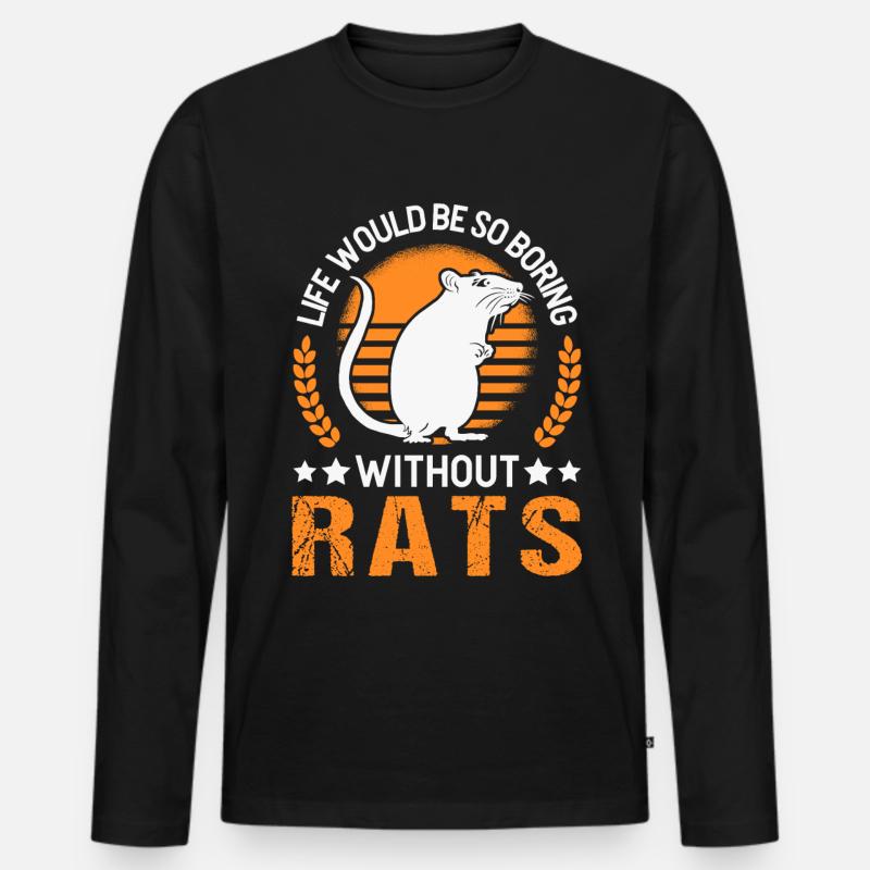 Ratte Geschenk Hausratte Rattenbesitzer - Männer Premium Bio Langarmshirt - Schwarz