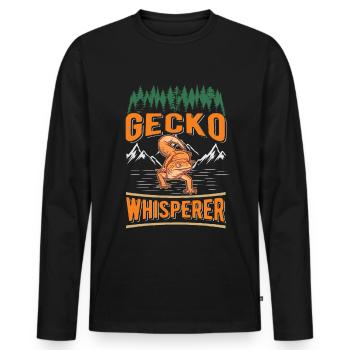 Geckoflüsterer Gecko Whisperer Leopardgecko - Männer Premium Bio Langarmshirt - Schwarz - Vorne - Nico (187cm)