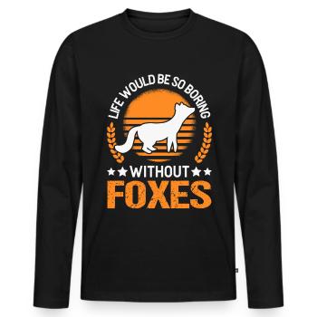 La vie serait si ennuyeuse sans Foxes Fuchs - T-shirt manches longues Premium bio Homme - noir - Devant - Nico (187cm)