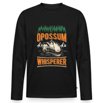 Opossum Flüsterer Opossum Whisperer Beutelratte - Männer Premium Bio Langarmshirt - Schwarz - Vorne - Nico (187cm)