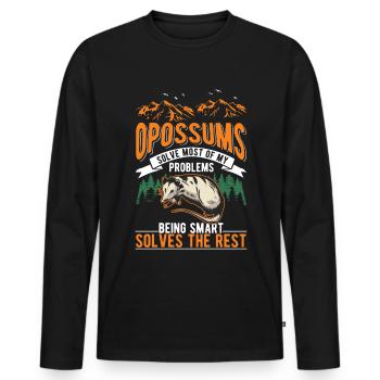 Opossum Gift Possum Pouch Rat - Men's Premium Organic Long Sleeve Shirt - black - Front - Nico (187cm)
