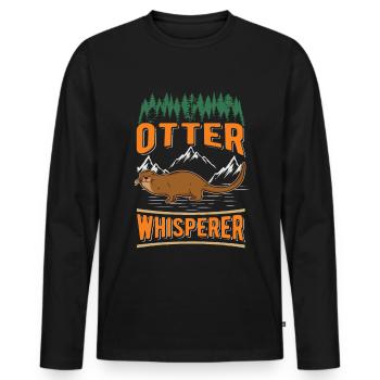 Otter Flüsterer Otter Whisperer Seeotter - Männer Premium Bio Langarmshirt - Schwarz - Vorne - Nico (187cm)