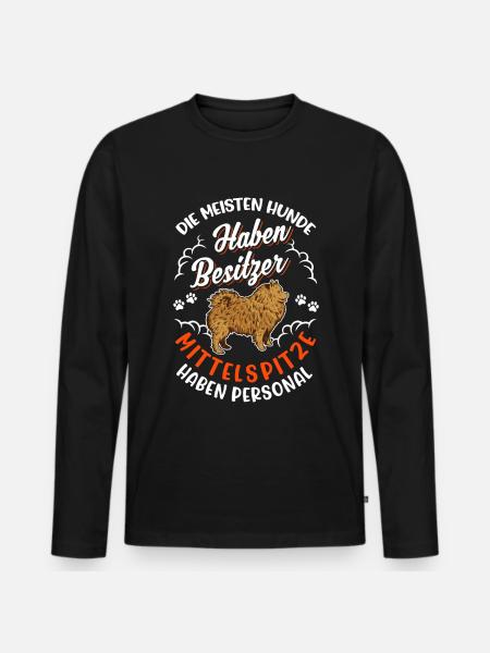 Mittelspitz Personal - Männer Premium Bio Langarmshirt - Schwarz