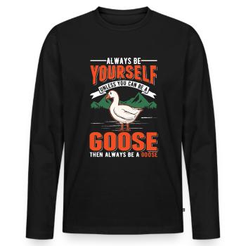 Geese Gift Goose lovers Goose breeders - Men's Premium Organic Long Sleeve Shirt - black - Front - Nico (187cm)