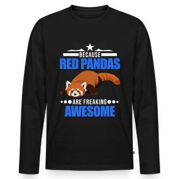 Red Panda Gift Cat Bear Red Panda - Men's Premium Organic Long Sleeve Shirt - black - Front - Nico (187cm)