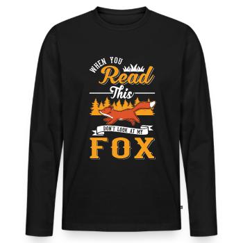 Fox Gift Red Fox - Men's Premium Organic Long Sleeve Shirt - black - Front - Nico (187cm)