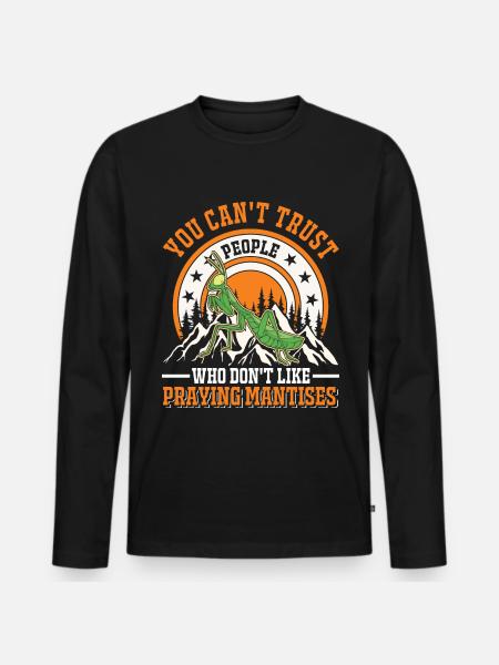 Gottesanbeterin Geschenk Mantis Fangschrecke - Männer Premium Bio Langarmshirt - Schwarz