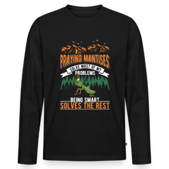 Praying Mantis Gift Mantis Mantis Mantis Fangschrecke - Men's Premium Organic Long Sleeve Shirt - black - Front - Nico (187cm)
