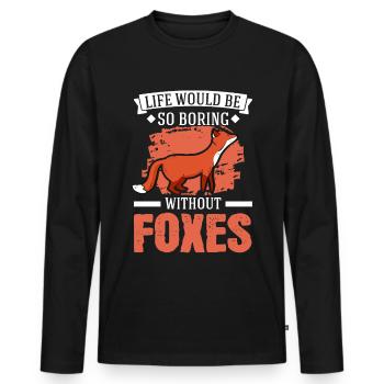 La vie serait si ennuyeuse sans Foxes Fuchs - T-shirt manches longues Premium bio Homme - noir - Devant - Nico (187cm)