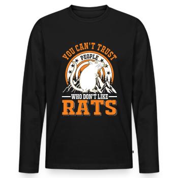 Rat Gift Domestic Rat Rat Owner - Men's Premium Organic Long Sleeve Shirt - black - Front - Nico (187cm)
