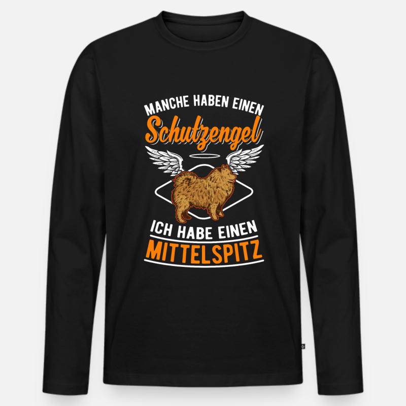 Mittelspitz Schutzengel - Männer Premium Bio Langarmshirt - Schwarz