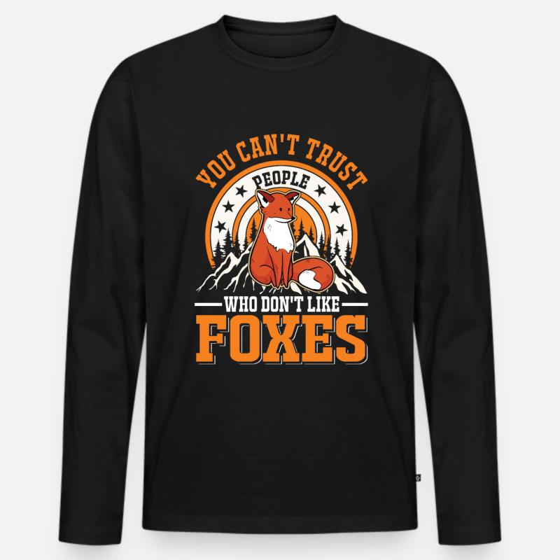 Fuchs Geschenk Rotfuchs - Männer Premium Bio Langarmshirt - Schwarz