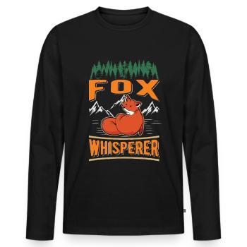 Fuchsflüsterer Fox Whisperer Fuchs - Men's Premium Organic Long Sleeve Shirt - black - Front - Nico (187cm)
