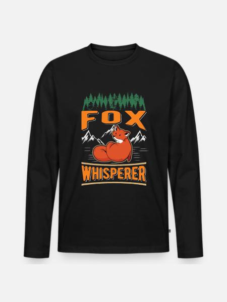 Fuchsflüsterer Fox Whisperer Fuchs - Men's Premium Organic Long Sleeve Shirt - black