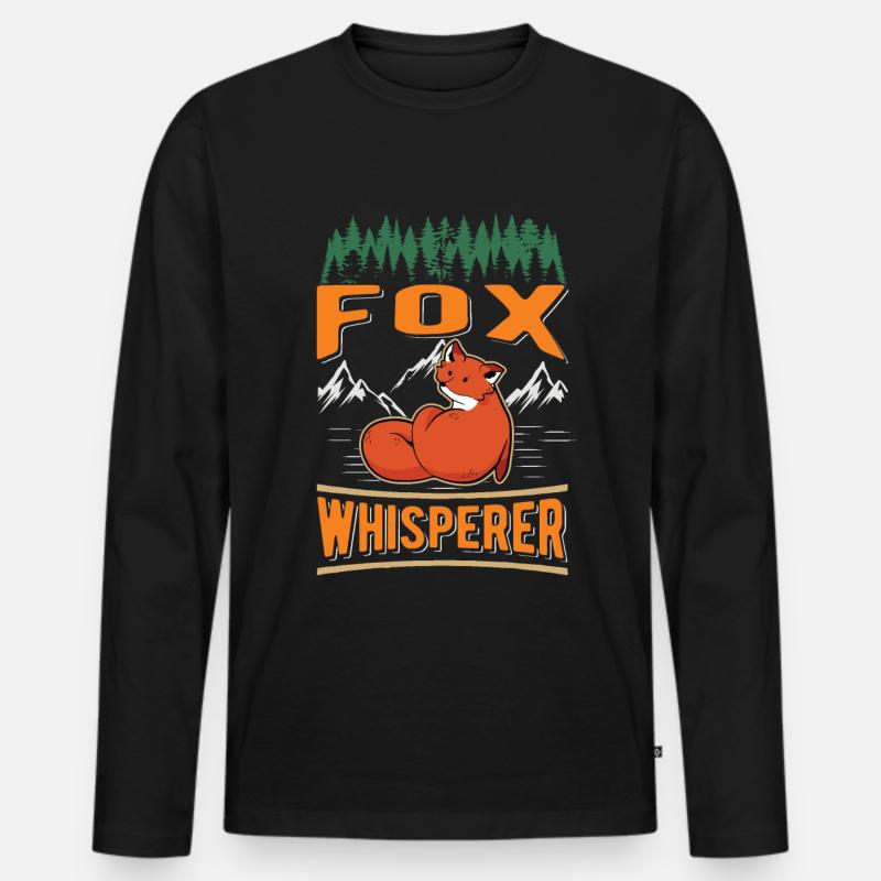 Fuchsflüsterer Fox Whisperer Fuchs - Männer Premium Bio Langarmshirt - Schwarz