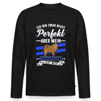 Mittelspitz Besitzer - Männer Premium Bio Langarmshirt - Schwarz - Vorne - Nico (187cm)