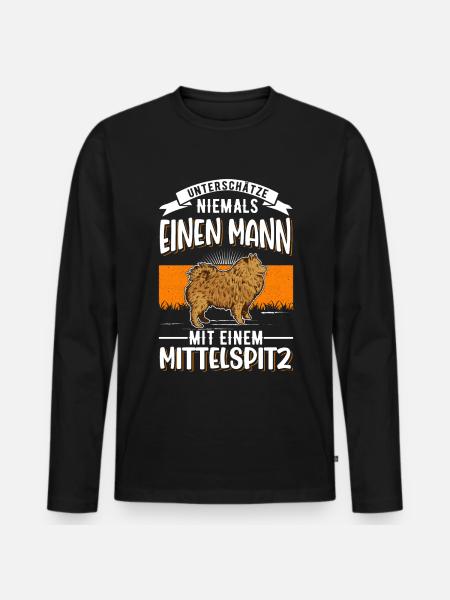 Mittelspitz Mann - Männer Premium Bio Langarmshirt - Schwarz
