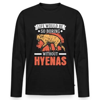 La vie serait si ennuyeuse sans Hyenas Hyena - T-shirt manches longues Premium bio Homme - noir - Devant - Nico (187cm)