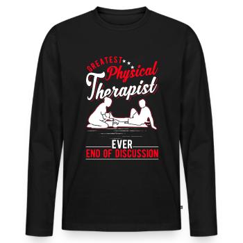 Meilleur kinésithérapeute physiothérapie Physio - T-shirt manches longues Premium bio Homme - noir - Devant - Nico (187cm)
