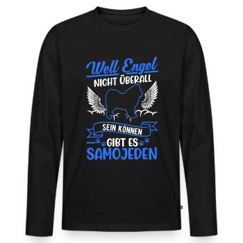 Samojede Engel Schlittenhund Samojeden - Männer Premium Bio Langarmshirt - Schwarz - Vorne - Nico (187cm)