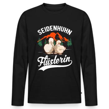 Seidenhuhn Flüsterin Seidenhuhn Flüsterer Silkie - Männer Premium Bio Langarmshirt - Schwarz - Vorne - Nico (187cm)