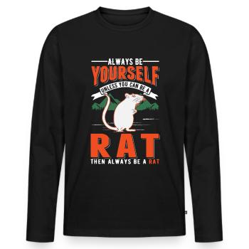 Rat Gift Domestic Rat Rat Owner - Men's Premium Organic Long Sleeve Shirt - black - Front - Nico (187cm)