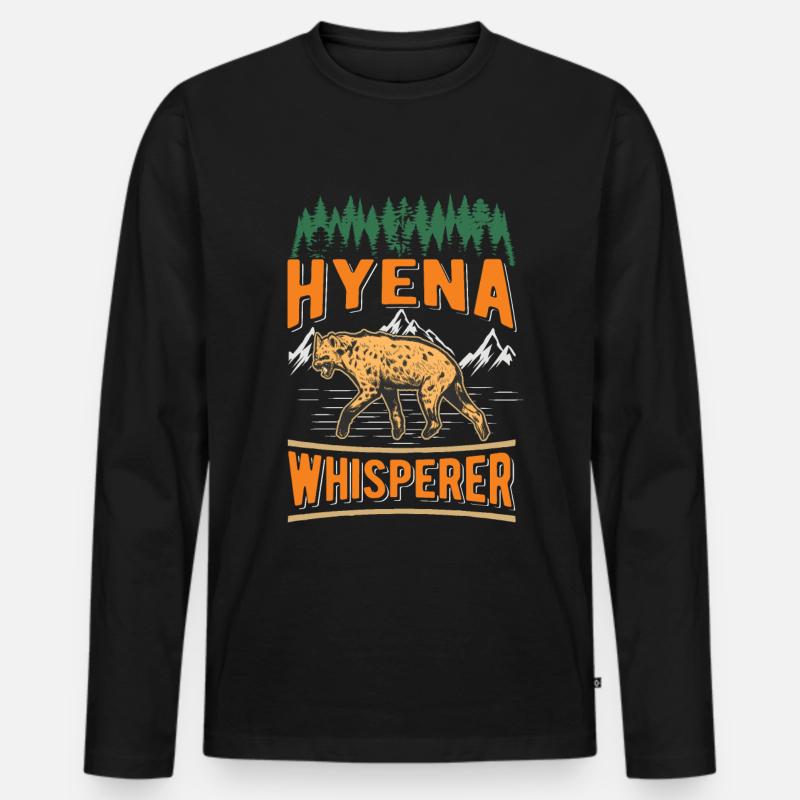 Hyänen Flüsterer Erdwolf Hyena - Männer Premium Bio Langarmshirt - Schwarz