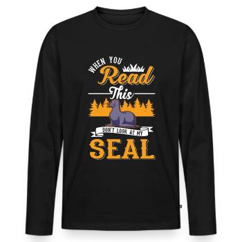 Seal Gift Sea Lion Seal - Men's Premium Organic Long Sleeve Shirt - black - Front - Nico (187cm)