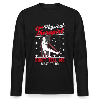 Physiotherapeut Geschenk Physiotherapie Physio - Männer Premium Bio Langarmshirt - Schwarz - Vorne - Nico (187cm)