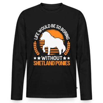 Shetland Pony Gift Shetty - Men's Premium Organic Long Sleeve Shirt - black - Front - Nico (187cm)