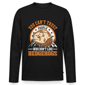 Hedgehog Gift Goose Gel - T-shirt manches longues Premium bio Homme - noir - Devant - Nico (187cm)