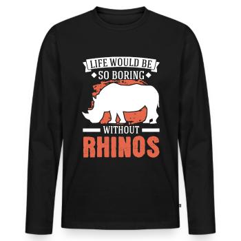 Life would be so boring without Rhinos Nashorn - Männer Premium Bio Langarmshirt - Schwarz - Vorne - Nico (187cm)