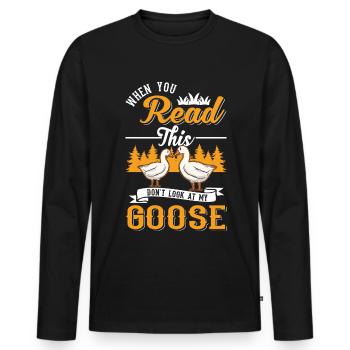 Geese Gift Goose lovers Goose breeders - Men's Premium Organic Long Sleeve Shirt - black - Front - Nico (187cm)