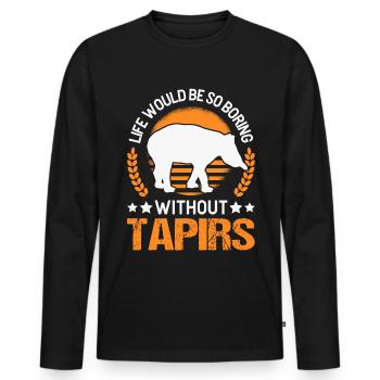 La vie serait si ennuyeuse sans Tapirs - T-shirt manches longues Premium bio Homme - noir - Devant - Nico (187cm)