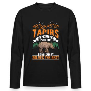 Tapir Lowland Tapir Tapirdae Tapir - Men's Premium Organic Long Sleeve Shirt - black - Front - Nico (187cm)