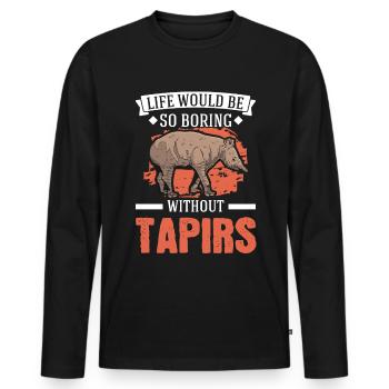 Life would be so boring without Tapirs - Männer Premium Bio Langarmshirt - Schwarz - Vorne - Nico (187cm)