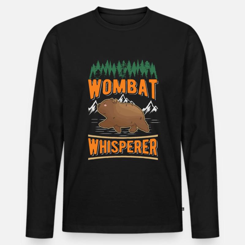 Wombat Flüsterer - Männer Premium Bio Langarmshirt - Schwarz