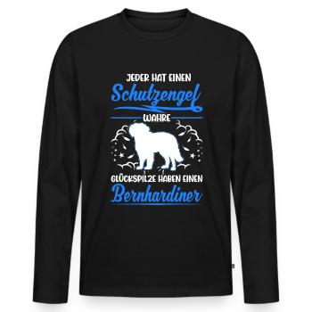 Bernhardiner Schutzengel St. Bernhardshund - Männer Premium Bio Langarmshirt - Schwarz - Vorne - Nico (187cm)