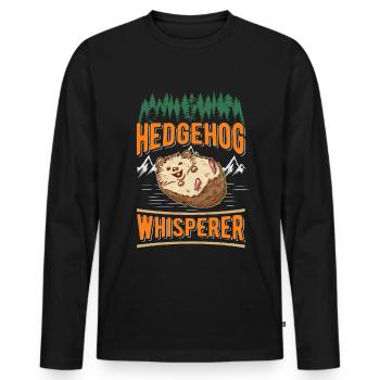 Hedgehog Whisper Hedgehog Whisperer - Men's Premium Organic Long Sleeve Shirt - black - Front - Nico (187cm)
