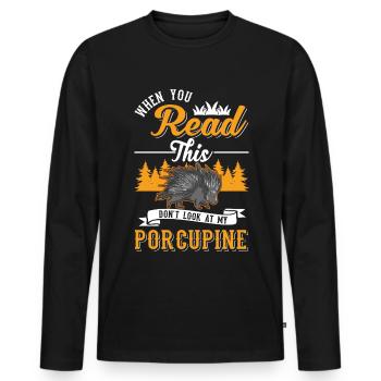 Amateur de porc-épic Porc-épic - T-shirt manches longues Premium bio Homme - noir - Devant - Nico (187cm)