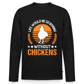 Chicken Chicken Breeding Chicken Farmer - Men's Premium Organic Long Sleeve Shirt - black - Front - Nico (187cm)