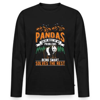 Panda Lover Panda Bear - Men's Premium Organic Long Sleeve Shirt - black - Front - Nico (187cm)