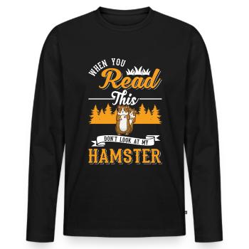 Hamster Cadeau Hamster Doré Hamster - T-shirt manches longues Premium bio Homme - noir - Devant - Nico (187cm)