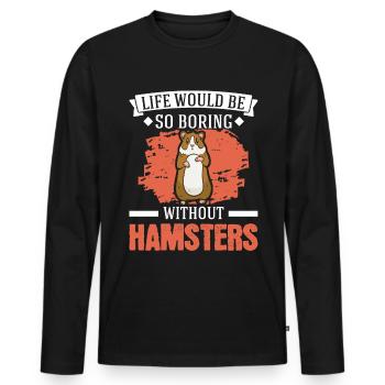 Hamster Owner Golden Hamster Hamster - Men's Premium Organic Long Sleeve Shirt - black - Front - Nico (187cm)