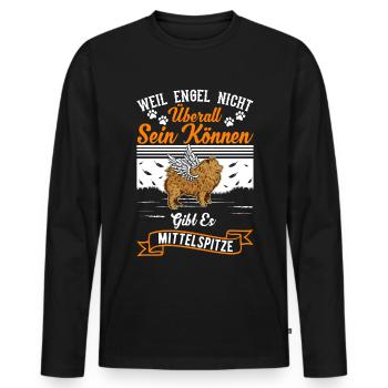 Mittelspitz Engel - Männer Premium Bio Langarmshirt - Schwarz - Vorne - Nico (187cm)